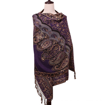 Ladies Pashmina Winter Scarf Fashion Shawl of Plain Flower Pattern